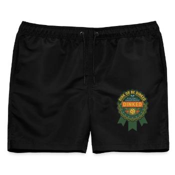 Pickleball-lustiger Spieler Dink Oder Werde Dinked - Männer Badeshorts - Schwarz - Vorne - AI Model Male 178 light (178cm)