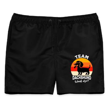Team Dackel - Männer Badeshorts - Schwarz - Vorne - AI Model Male 178 light (178cm)