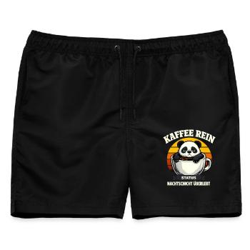 Kaffee rein Status Nachtschicht überlebt Panda - Männer Badeshorts - Schwarz - Vorne - AI Model Male 178 light (178cm)