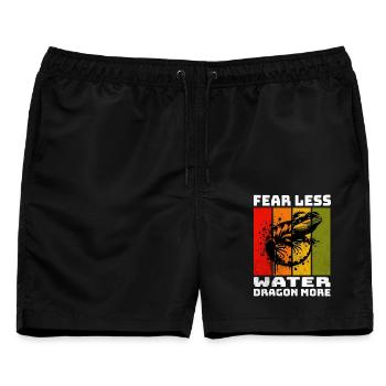 Chinesische Wasseragame - Männer Badeshorts - Schwarz - Vorne - AI Model Male 178 light (178cm)