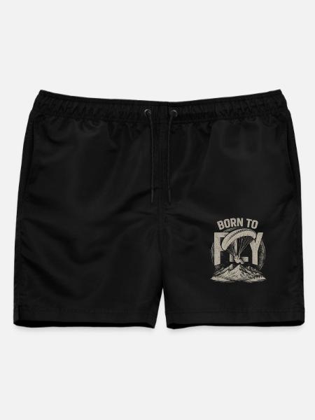 Geboren Zum Fliegen Paragliding - Männer Badeshorts - Schwarz