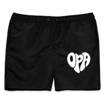 Opa Herz - Männer Badeshorts - Schwarz - Vorne - AI Model Male 178 light (178cm)