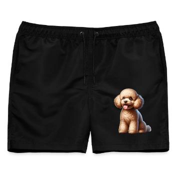 Pudel - Männer Badeshorts - Schwarz - Vorne - AI Model Male 178 light (178cm)