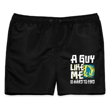 Lustiger Bigfoot. Ein Typ Wie Ich Ist Schwer Zu - Männer Badeshorts - Schwarz - Vorne - AI Model Male 178 light (178cm)
