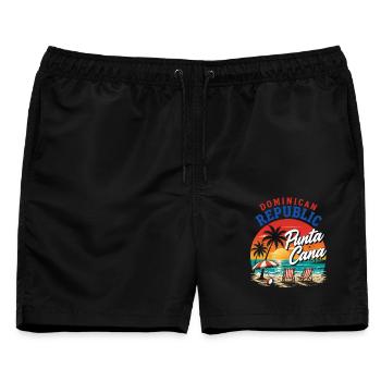 Punta Cana Sunset Beach Kunst - Männer Badeshorts - Schwarz - Vorne - AI Model Male 178 light (178cm)