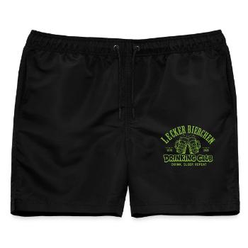Lecker Bierchen Drinking Club | Malle Daydrinking  - Männer Badeshorts - Schwarz - Vorne - AI Model Male 178 light (178cm)