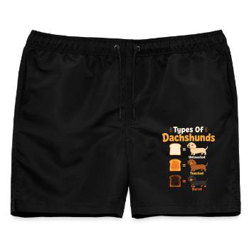 Lustige Arten von Dackelhunden - Männer Badeshorts - Schwarz - Vorne - AI Model Male 178 light (178cm)