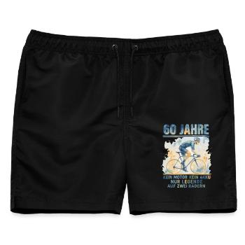 60 Jahre Radfahrer Legende Zwei Räder - Männer Badeshorts - Schwarz - Vorne - AI Model Male 178 light (178cm)
