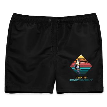 Save  – Regenwald retten - Männer Badeshorts - Schwarz - Vorne - AI Model Male 178 light (178cm)