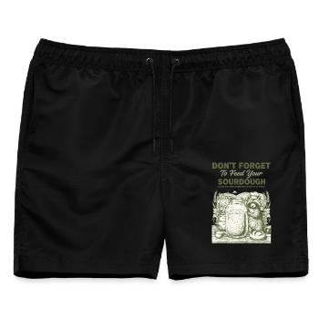 Sauerteig Vergiss nicht, dein Sauerteigbrot zu füttern - Männer Badeshorts - Schwarz - Vorne - AI Model Male 178 light (178cm)