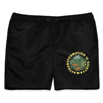 Libelle Libellen Transformation Is Quiet - Männer Badeshorts - Schwarz - Vorne - AI Model Male 178 light (178cm)