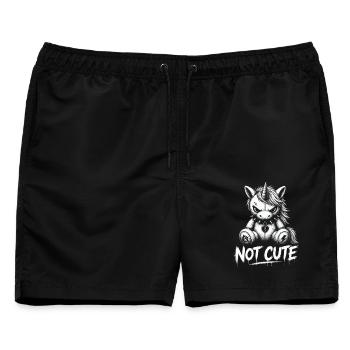 Rebellisches Einhorn – Not Cute Punk Design - Männer Badeshorts - Schwarz - Vorne - AI Model Male 178 light (178cm)
