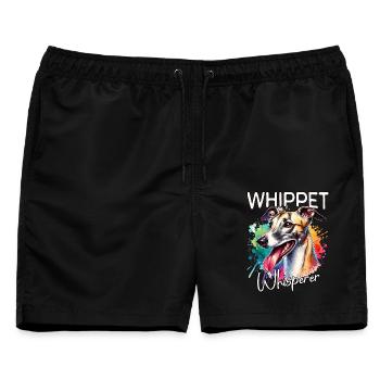 Windhund Flüsterer - Männer Badeshorts - Schwarz - Vorne - AI Model Male 178 light (178cm)