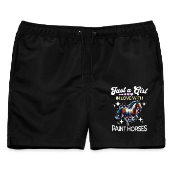 Paint Horse Mädchen Paint Horse - Männer Badeshorts - Schwarz - Vorne - AI Model Male 178 light (178cm)