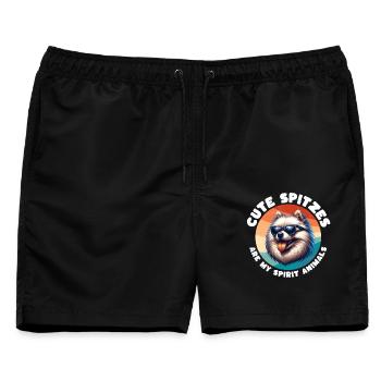 Lustige Spitz Sprüche - Männer Badeshorts - Schwarz - Vorne - AI Model Male 178 light (178cm)