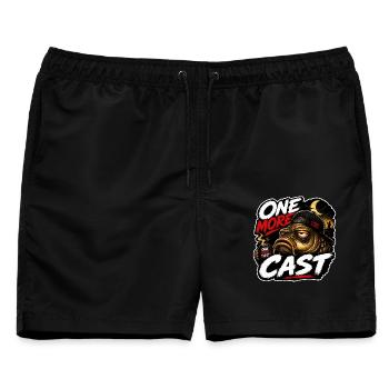 Lustiges Karpfenangelhemd – Noch ein Wurf - Männer Badeshorts - Schwarz - Vorne - AI Model Male 178 light (178cm)