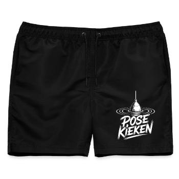Pose Kieken Angeln - Männer Badeshorts - Schwarz - Vorne - AI Model Male 178 light (178cm)