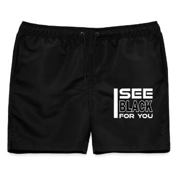 I See Black For You - Männer Badeshorts - Schwarz - Vorne - AI Model Male 178 light (178cm)