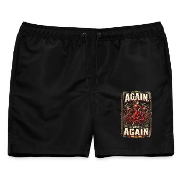 Flamenco Again And Again - Männer Badeshorts - Schwarz - Vorne - AI Model Male 178 light (178cm)