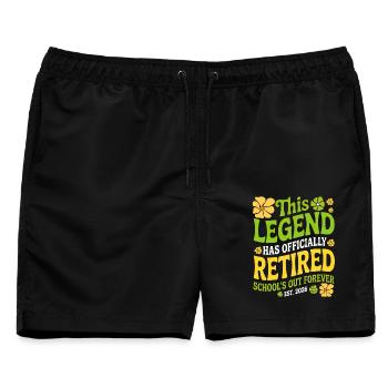 Lehrer-Ruhestandsgeschenke für Lehrer Ruhestand - Männer Badeshorts - Schwarz - Vorne - AI Model Male 178 light (178cm)