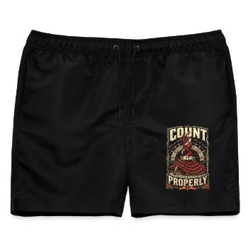 Flamenco Count It Properly - Männer Badeshorts - Schwarz - Vorne - AI Model Male 178 light (178cm)