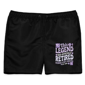 Lehrer-Ruhestandsgeschenke für Lehrer Ruhestand - Männer Badeshorts - Schwarz - Vorne - AI Model Male 178 light (178cm)