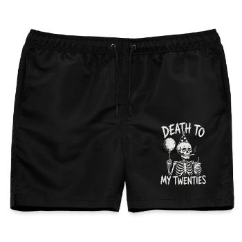 30. Geburtstag 30er 30ter Ich bin jetzt 30 Jahre - Männer Badeshorts - Schwarz - Vorne - AI Model Male 178 light (178cm)