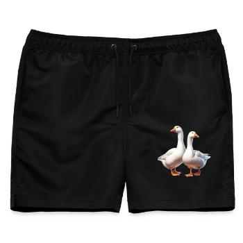 Gans - Männer Badeshorts - Schwarz - Vorne - AI Model Male 178 light (178cm)