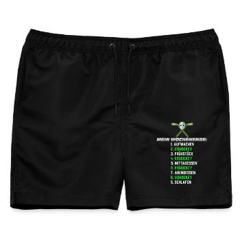 Mein Wochenende: Nur Eishockey - Männer Badeshorts - Schwarz - Vorne - AI Model Male 178 light (178cm)