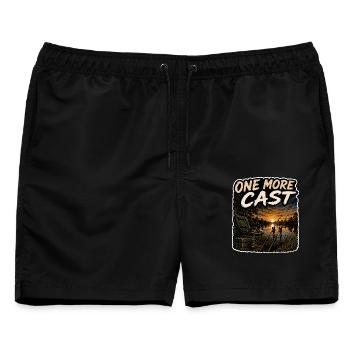 Ein weiterer Wurf Sonnenuntergangs-Karpfenfischen-Design - Männer Badeshorts - Schwarz - Vorne - AI Model Male 178 light (178cm)