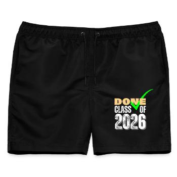 Abschlussjahrgang 2026 Abschlussprüfung abgeschlossen - Männer Badeshorts - Schwarz - Vorne - AI Model Male 178 light (178cm)