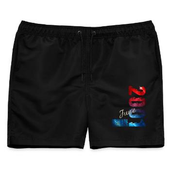 25. Geburtstag Geschenk Vintage Juni Jahrgang 2001 - Männer Badeshorts - Schwarz - Vorne - AI Model Male 178 light (178cm)
