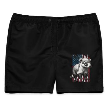 Coati US Nasenbär - Männer Badeshorts - Schwarz - Vorne - AI Model Male 178 light (178cm)