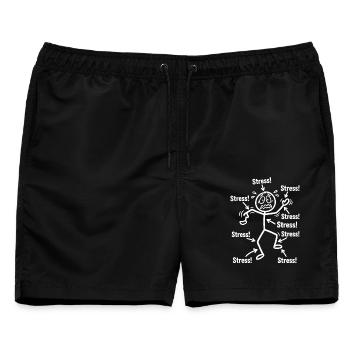 Stress Strichmännchen Pfeile - Männer Badeshorts - Schwarz - Vorne - AI Model Male 178 light (178cm)