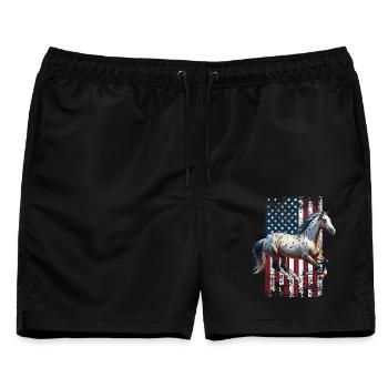 Appaloosa US Appaloosa - Männer Badeshorts - Schwarz - Vorne - AI Model Male 178 light (178cm)