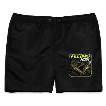 Fütterungsmodus Hechtfischerei-Design - Männer Badeshorts - Schwarz - Vorne - AI Model Male 178 light (178cm)