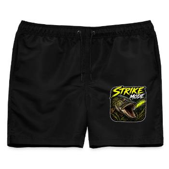 Strike-Mode Hechtfischerei-Design - Männer Badeshorts - Schwarz - Vorne - AI Model Male 178 light (178cm)