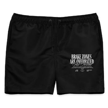 Rennstrecken Tshirt - Männer Badeshorts - Schwarz - Vorne - AI Model Male 178 light (178cm)