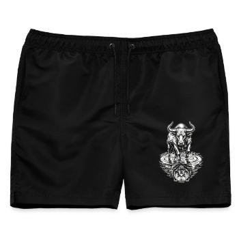 DayTrader Aktien Trader Forex Trading Devisen - Männer Badeshorts - Schwarz - Vorne - AI Model Male 178 light (178cm)