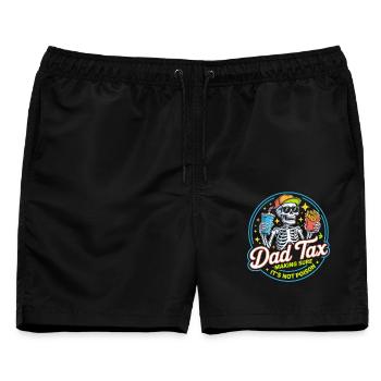 Papa-Steuerskelett: Pommes & Limonade - Männer Badeshorts - Schwarz - Vorne - AI Model Male 178 light (178cm)