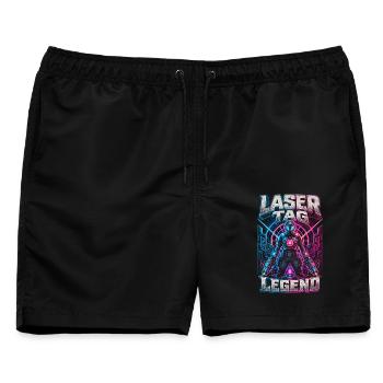 Laser Tag Legend - Männer Badeshorts - Schwarz - Vorne - AI Model Male 178 light (178cm)
