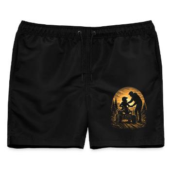 ATV Quad Fahren Quads Quadfahrer Vater mit Kind - Männer Badeshorts - Schwarz - Vorne - AI Model Male 178 light (178cm)