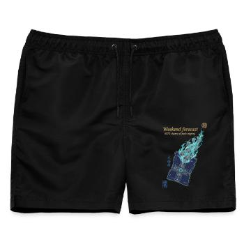 Wochenendprognose 100 Chance, dass das Rudel reißt - Männer Badeshorts - Schwarz - Vorne - AI Model Male 178 light (178cm)