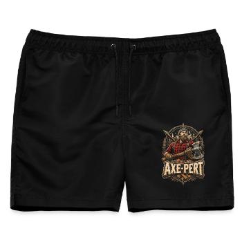 Holzfäller Baumfäller Waldarbeiter Axe-Pert - Männer Badeshorts - Schwarz - Vorne - AI Model Male 178 light (178cm)