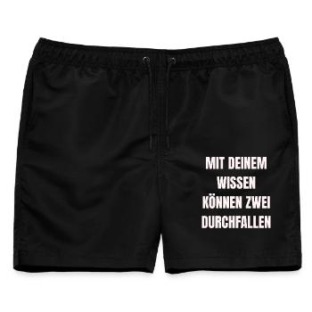 Mit deinem Wissen können zwei Durchfallen - Männer Badeshorts - Schwarz - Vorne - AI Model Male 178 light (178cm)