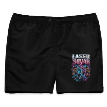 Laser Tag Squad - Männer Badeshorts - Schwarz - Vorne - AI Model Male 178 light (178cm)