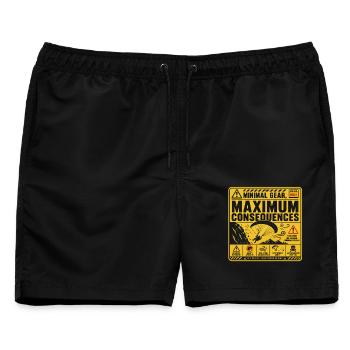 Paragliding Paraglider Gleiter - Männer Badeshorts - Schwarz - Vorne - AI Model Male 178 light (178cm)