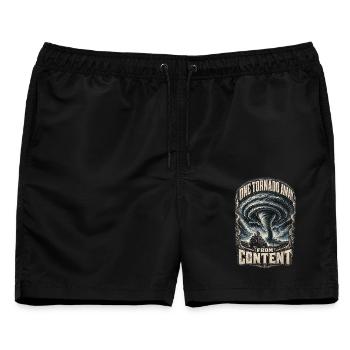 Sturmjäger Meteorologe One Tornado Away - Männer Badeshorts - Schwarz - Vorne - AI Model Male 178 light (178cm)