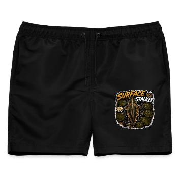 Oberflächen-Stalker-Karpfenfischerei-Design - Männer Badeshorts - Schwarz - Vorne - AI Model Male 178 light (178cm)