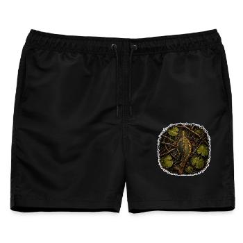 Verstecktes Karpfen-Karpfenfischen-Design - Männer Badeshorts - Schwarz - Vorne - AI Model Male 178 light (178cm)
